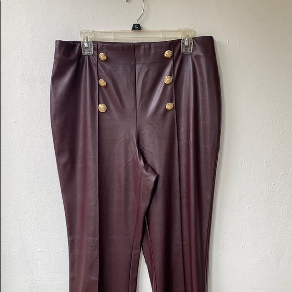 Elegant Burgundy Pantsuit with Gold Accents - Picture 1 of 6